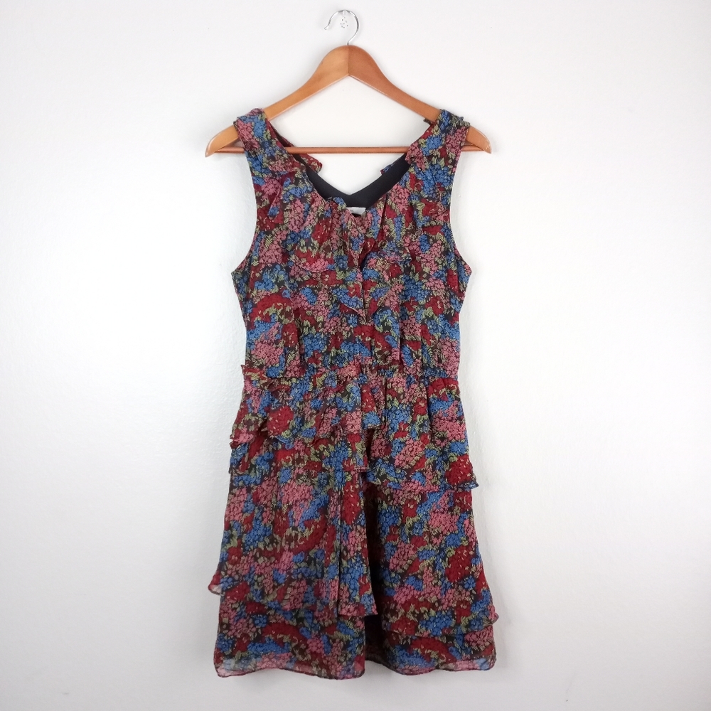 Eliot Madewell Floral Print Silk Dress Size 4